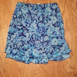 Floral Print Flutter Skirt.
